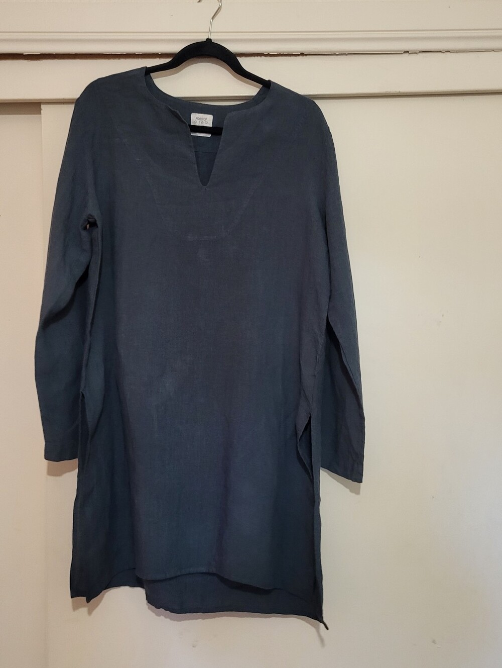 NWT  Dressmelinen Aka Mooshop, 100% Linen Tunic, Handmade, Large